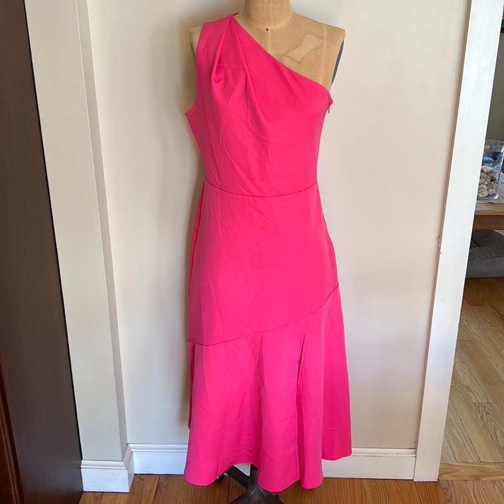 SAM EDELMAN One-Shoulder Satin Midi Dress - Picture 1 of 12